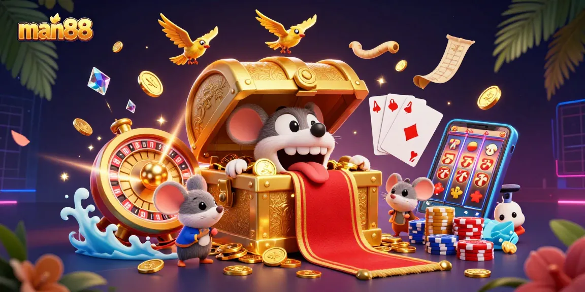 man88 creates excitement with a 3D treasure chest and dynamic casino elements providing gaming thrills