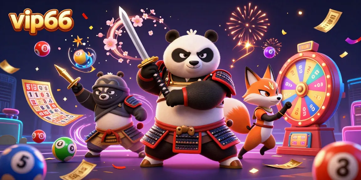 Engage with vip66's thrilling online casino games featuring dynamic samurai panda action.