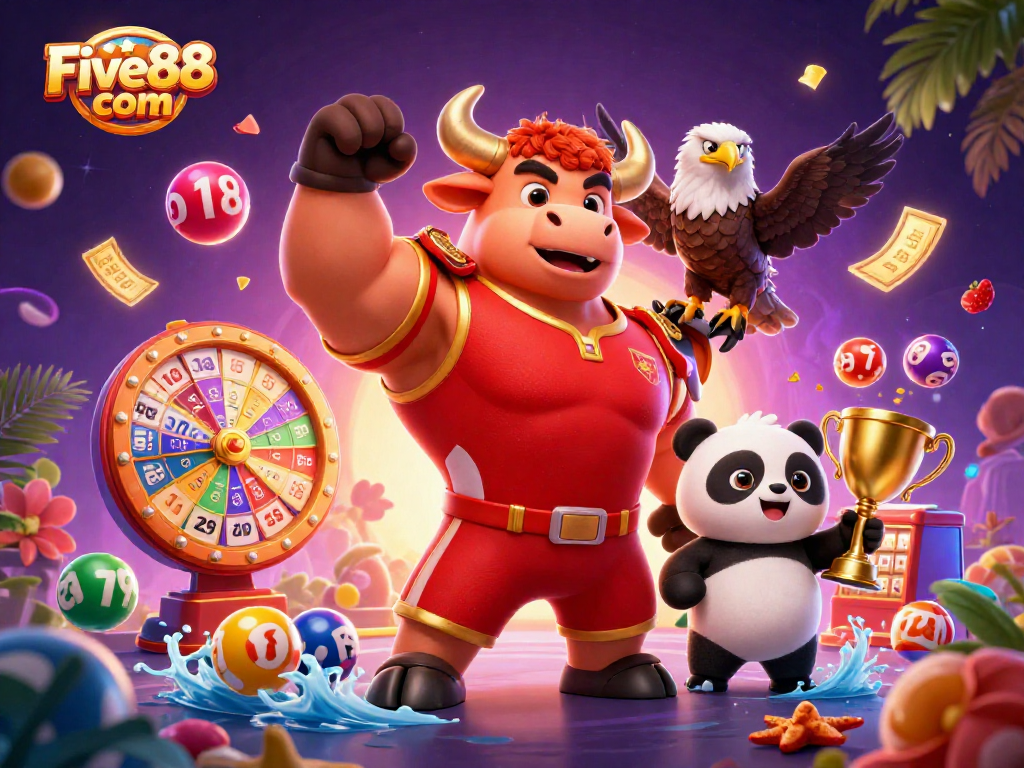 Experience thrilling games at Five88 com with vibrant characters and dynamic casino elements.