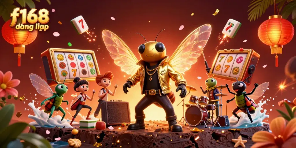Experience f168 đăng nhập in a colorful casino adventure with vibrant characters and dynamic elements.