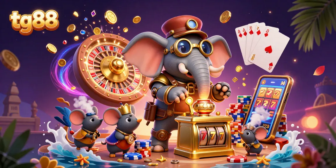 Experience thrilling gameplay moments at tg88 with a steampunk theme and vibrant casino elements.