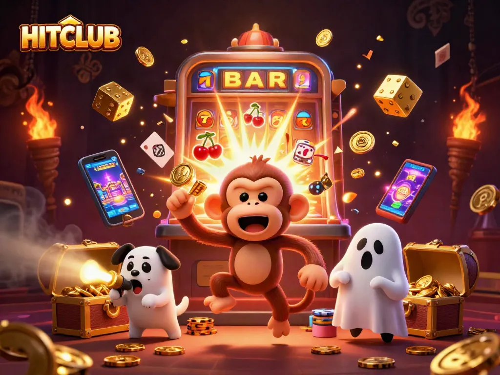 Spin slot machines and win big with HITCLUB in this vibrant casino scene!