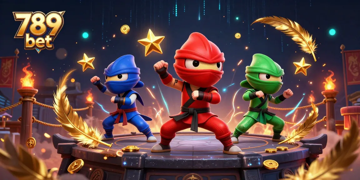 Experience exciting gameplay at 789 bet with a vibrant scene of action-packed ninja chameleons.