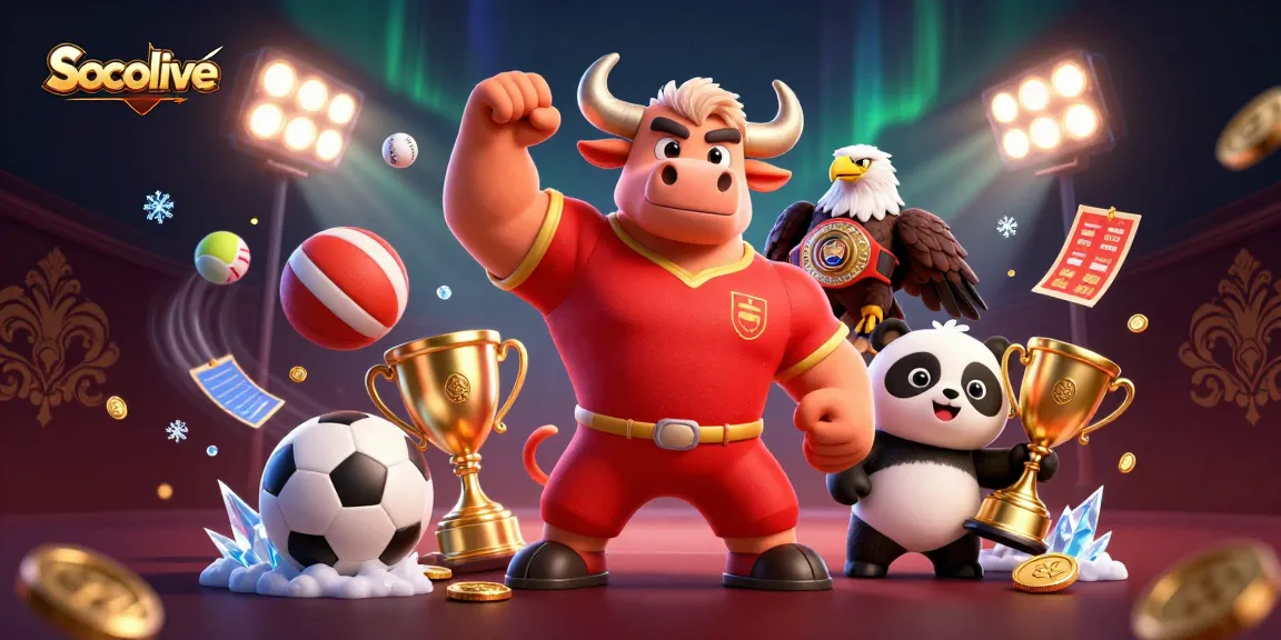 Socolive showcases a vibrant sports betting scene with dynamic characters and rich game elements.