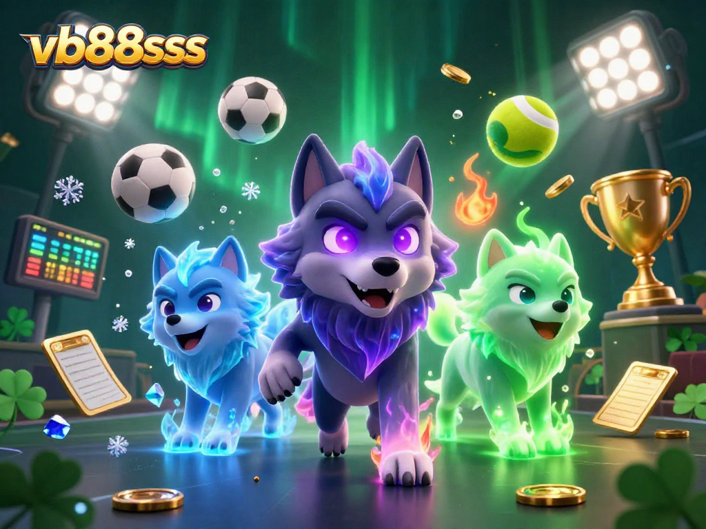 Engage with vb88sss in an exciting betting scene featuring wolves and sports elements.