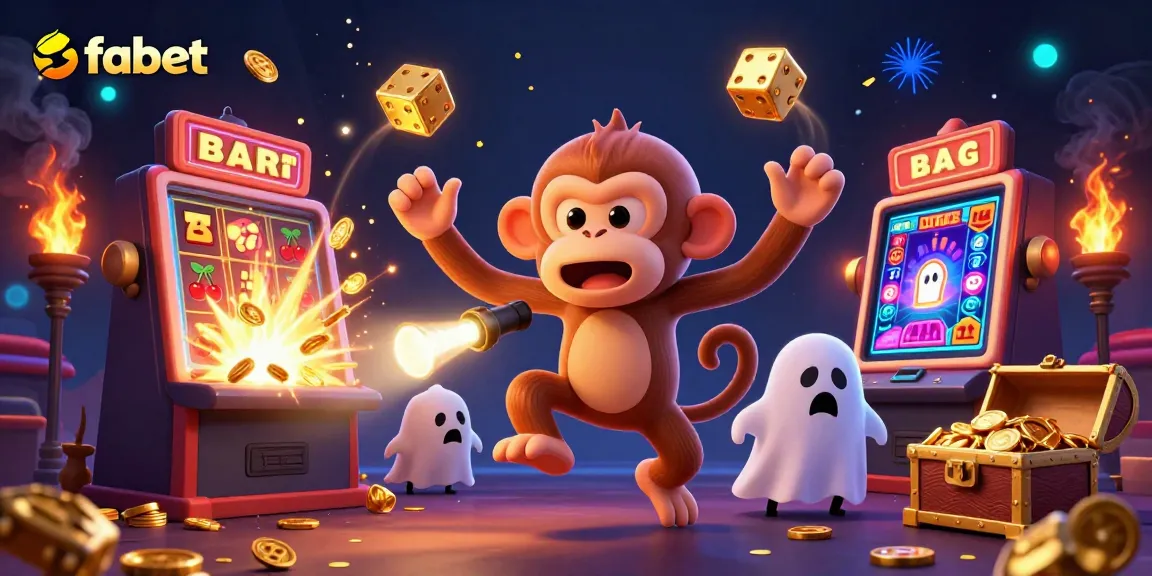 Experience fabet's thrilling casino atmosphere with a mischievous poltergeist and excited puppy in action.