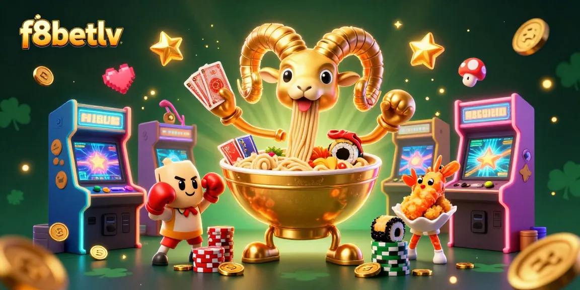 Engage with the f8betlv world featuring colorful arcade games and vibrant characters celebrating wins.