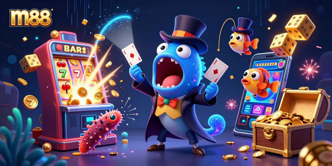 Experience m88's thrilling casino action with our vibrant illustration featuring magical underwater characters.