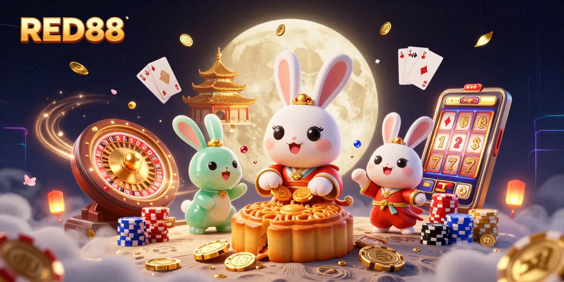 Engage in thrilling online gaming at RED88 with vibrant casino elements and exciting characters.