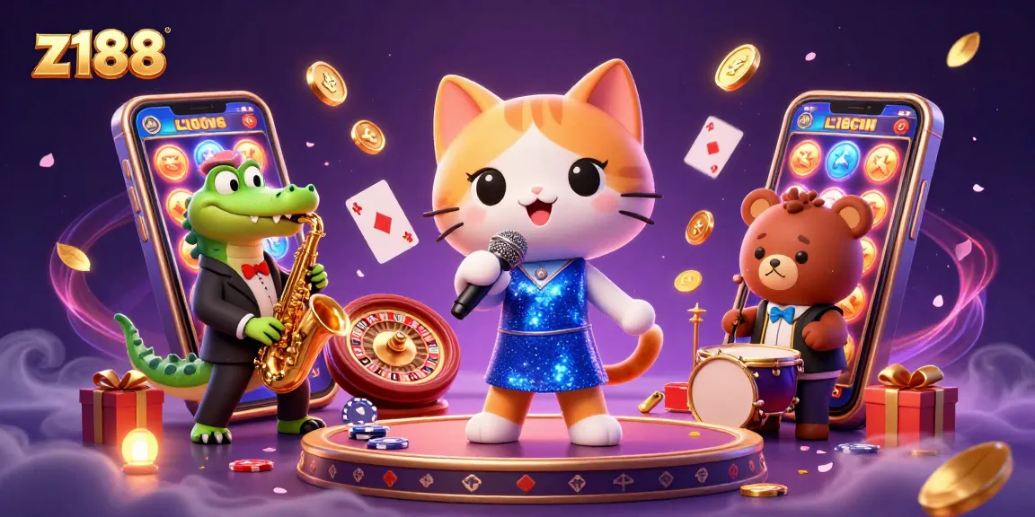 Experience the excitement of z188 with vibrant characters and dynamic casino elements.